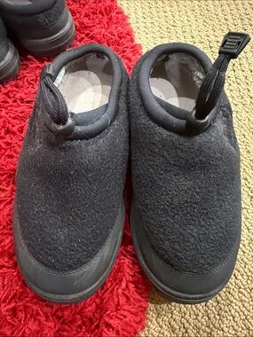 Vintage 90s JIBS Fleece Bungee Cord Slippers Clogs Black Size 9 / L